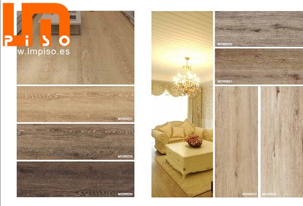 Lujoso piso de vinilico alta calidad comercial 5mm LVT (pisos imitado madera) de material 100% original