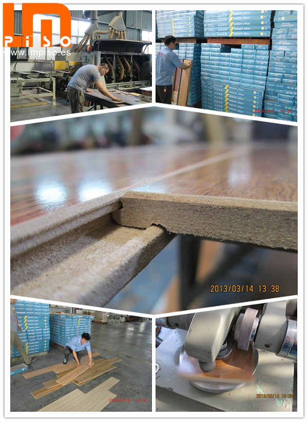 Pisos laminados de middle embossed unilin click con resistencia a la agua