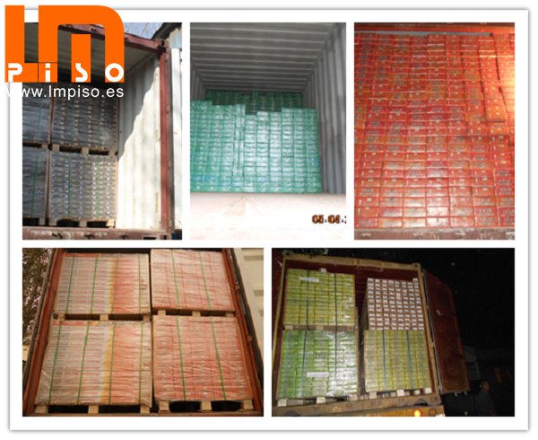 Tarima laminada comercio con bicelados del superficie small embossed color teak