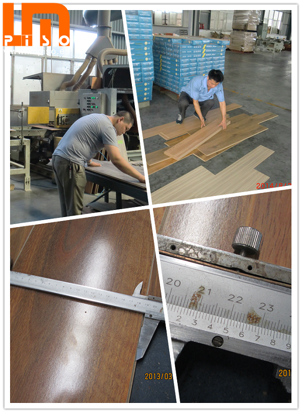 Mejor calidad suelos laminados middle embossed 1218x198mm de recto bordes