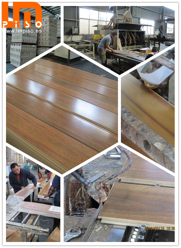 Fácil Loc piso laminado de teconología alemán color cerezo dinámico