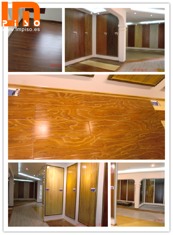 Suelo laminado de madera real wood grain 1215x196mm arc clic glueless