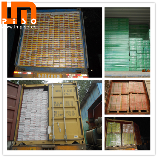 Piso flotante fotolaminado real wood grain washed HDF aglomerado con encerado