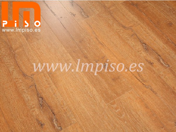 Suelos laminados crack stone EIR con bicelados v groove color roble